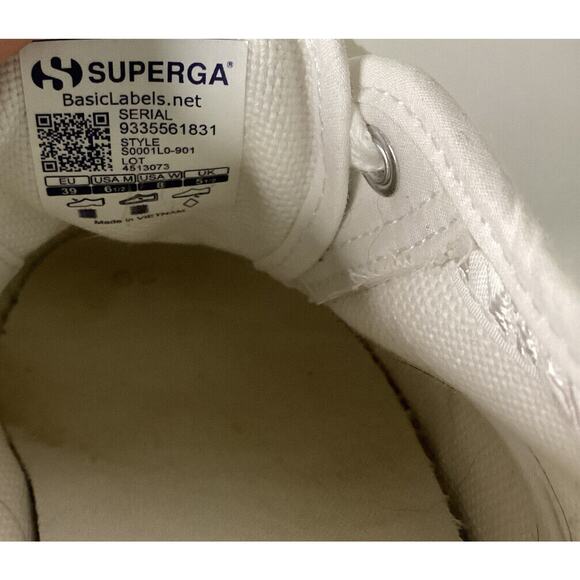 Superga 2790 Platform Sneaker Womens White Canvas Shoes Lace Up Size 8 - Picture 5 of 7